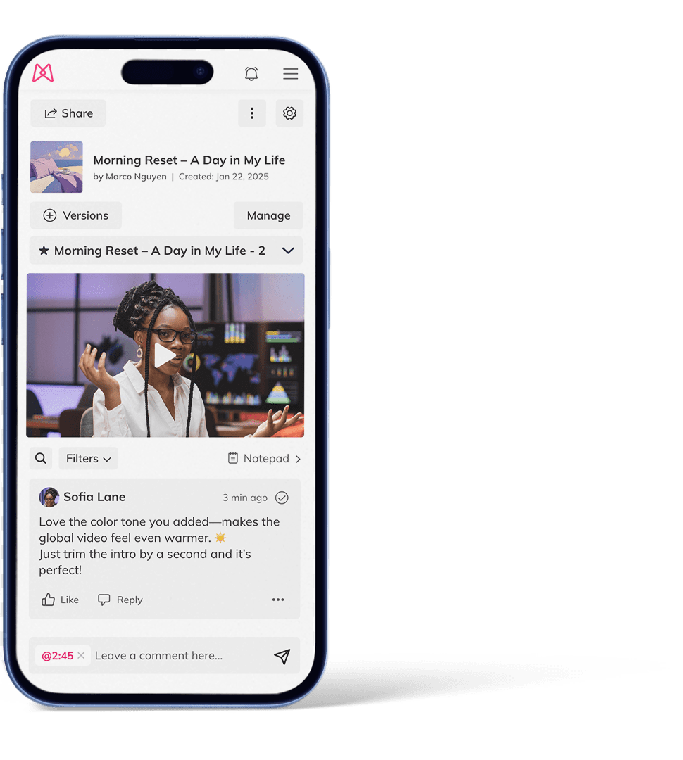 Mobile device with a preview of the Mixup interface